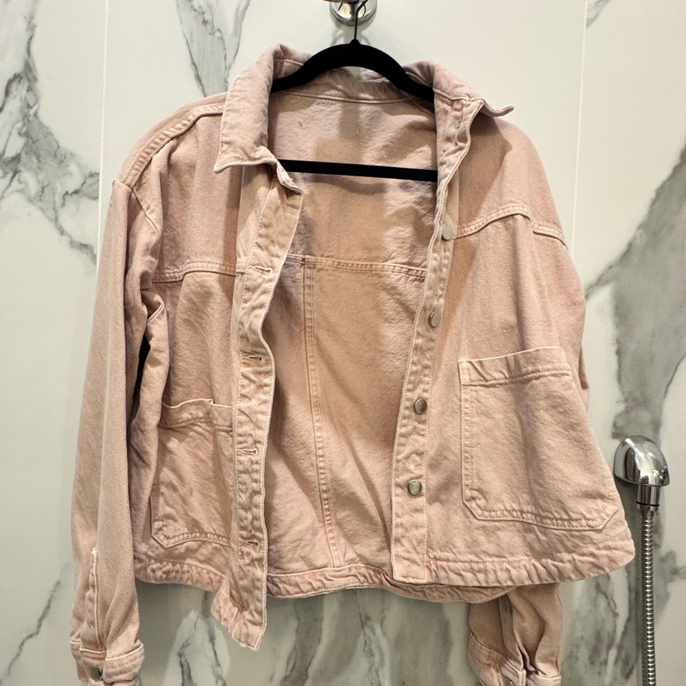 Zara Women's Pink Denim Jacket